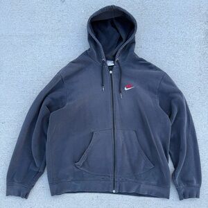 Vintage Y2K Nike Sportswear Full Zip Hoodie - Dark Navy Blue Mens XL